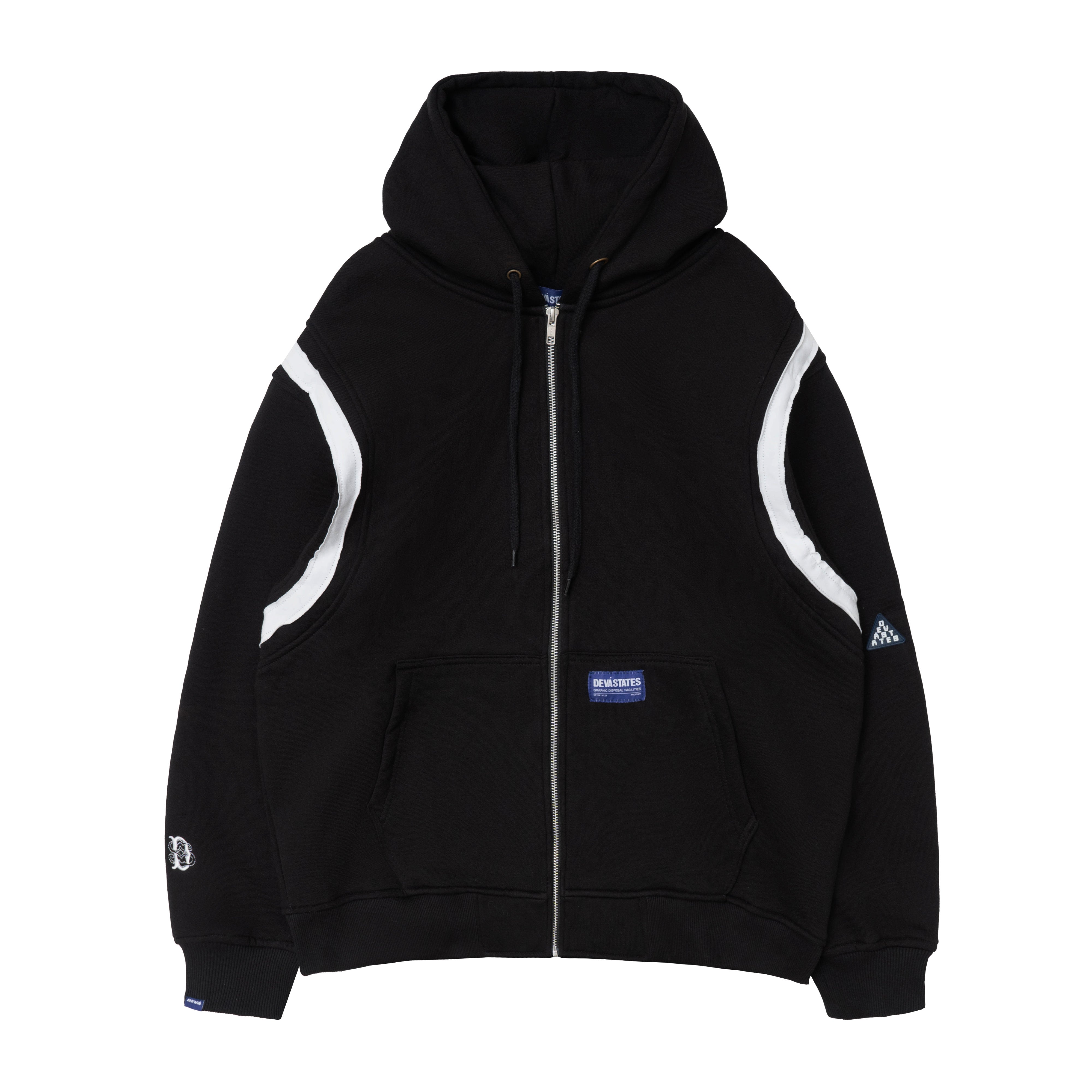 EPAULETTE Zip-Up Hoodie [Black]