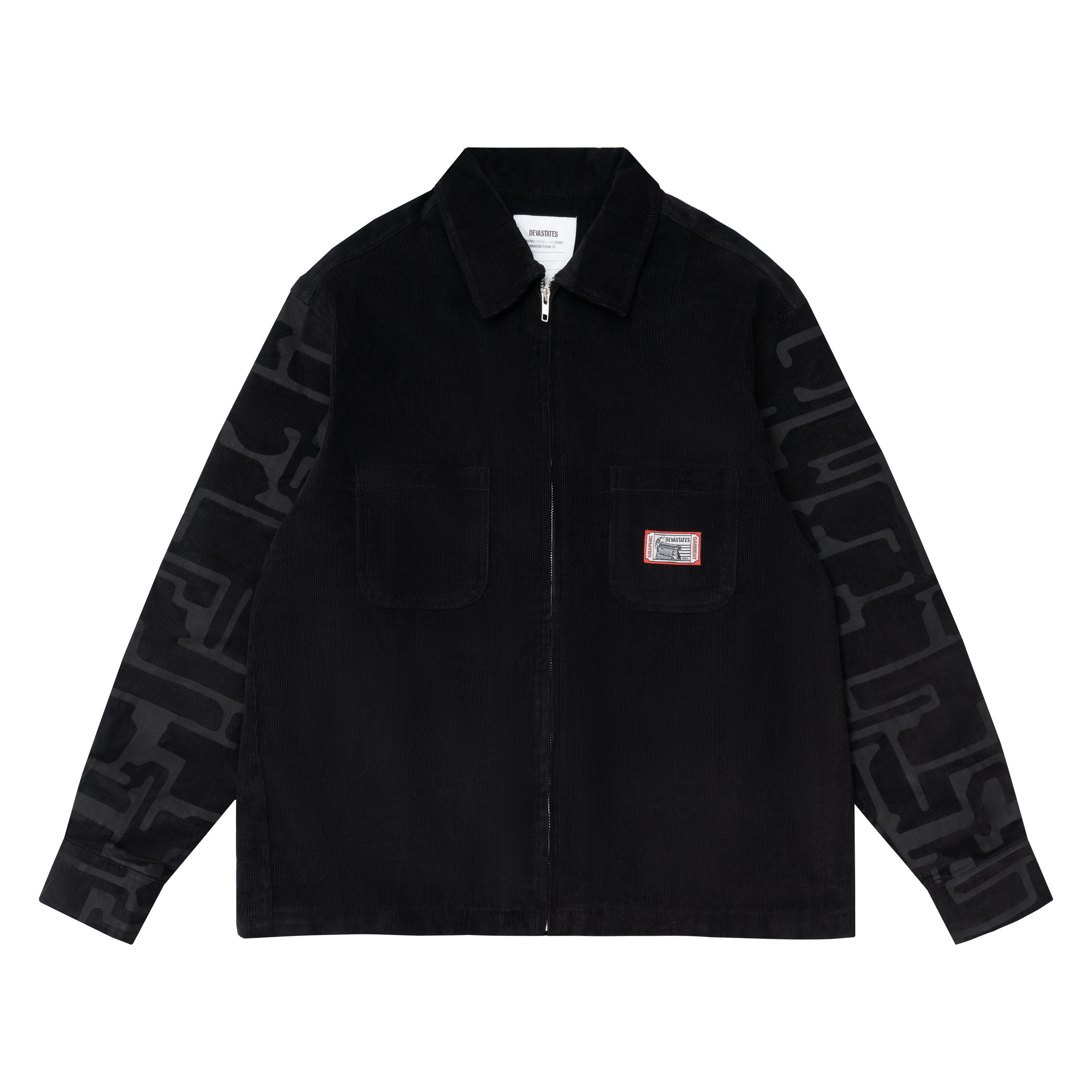 CIRCUIT Zip-Up Corduroy Jacket [Black]