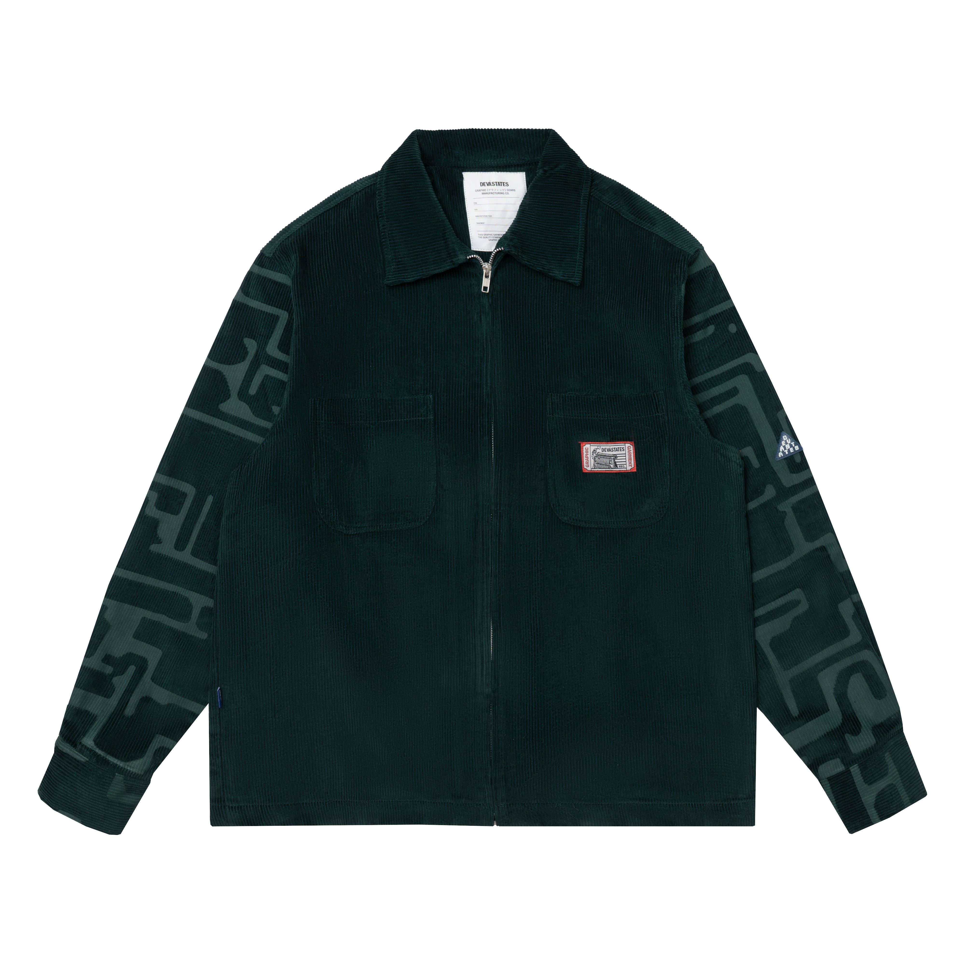 CIRCUIT Zip-Up Corduroy Jacket [Green]