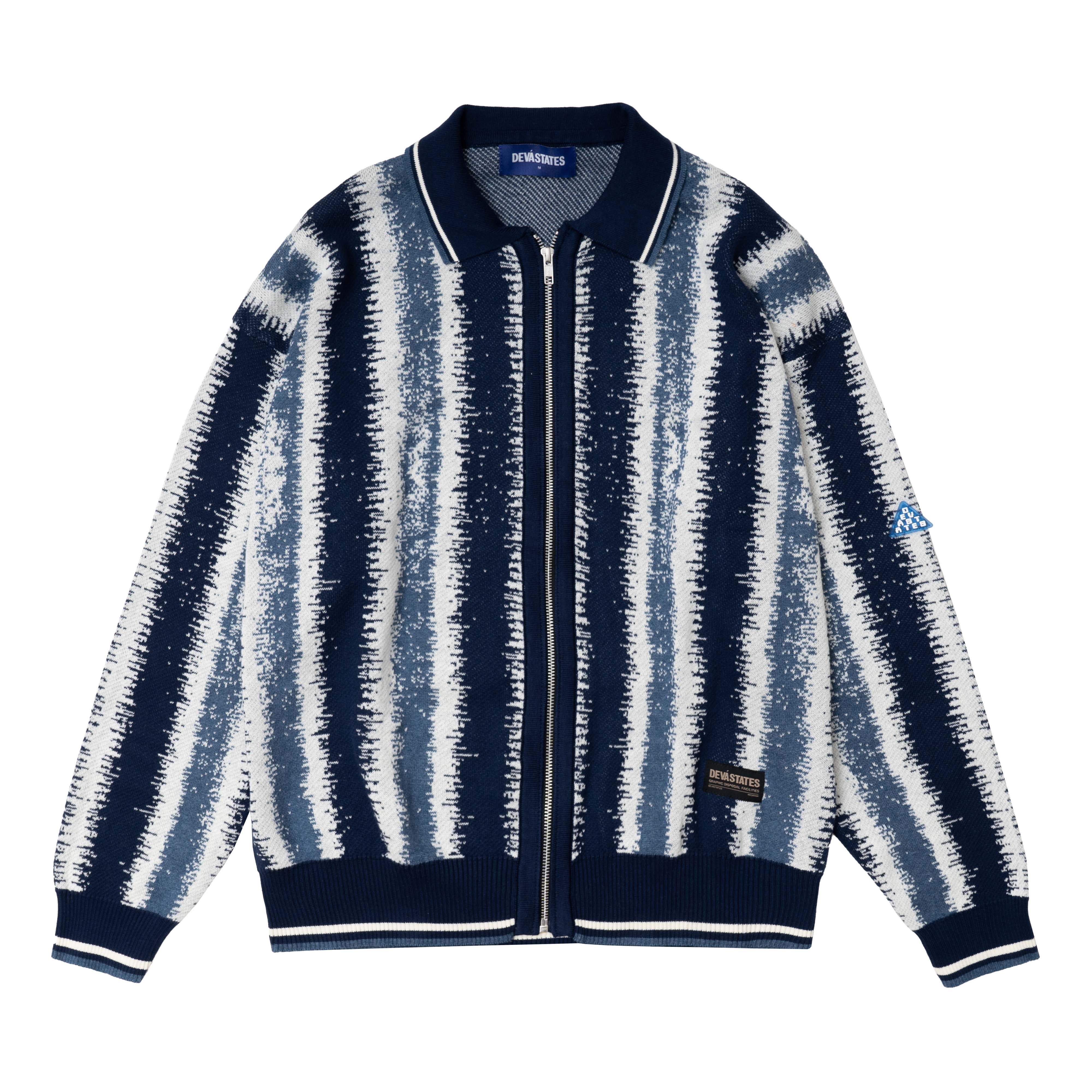 IKAT LS Zip-Up Polo [Blue]