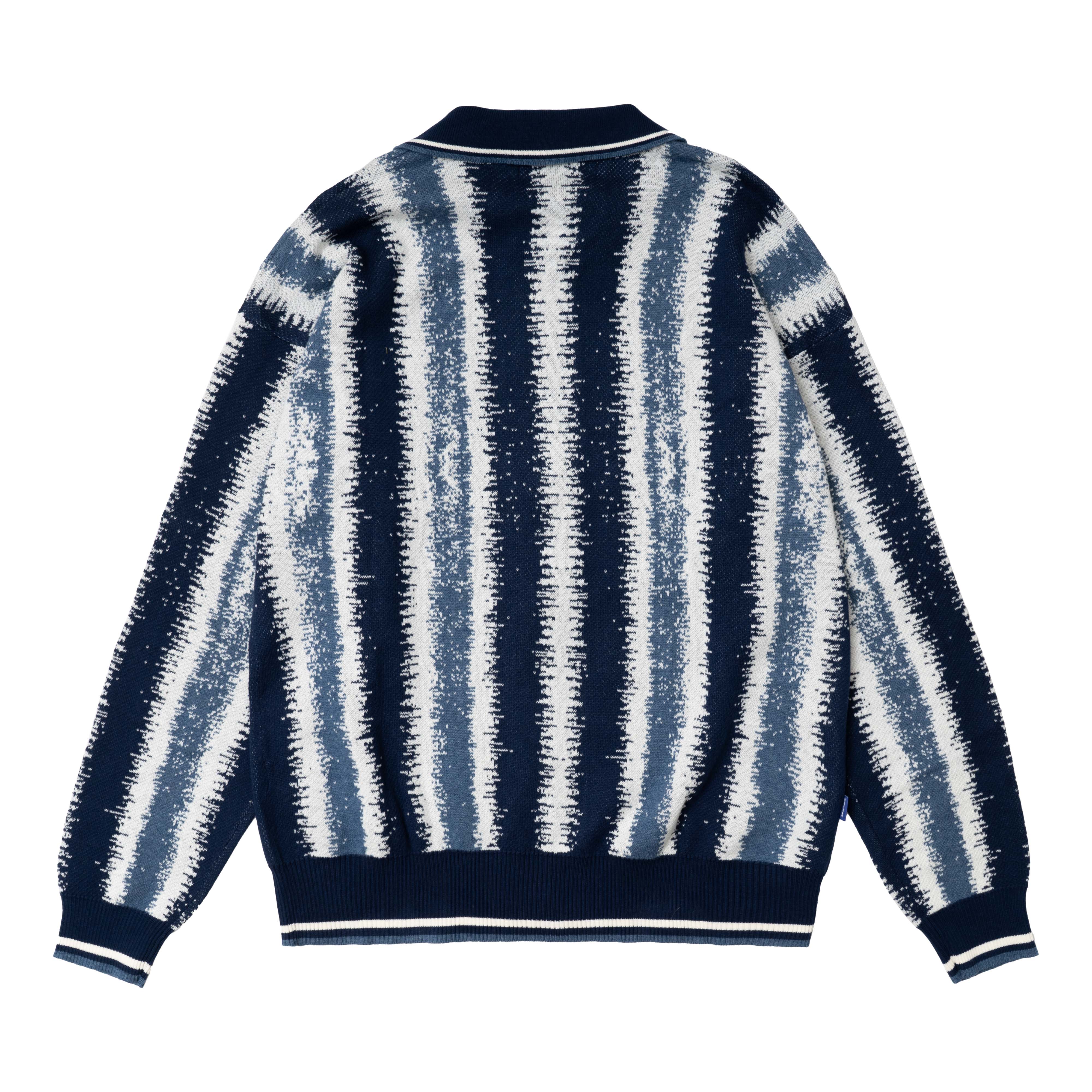 IKAT LS Zip-Up Polo [Blue]