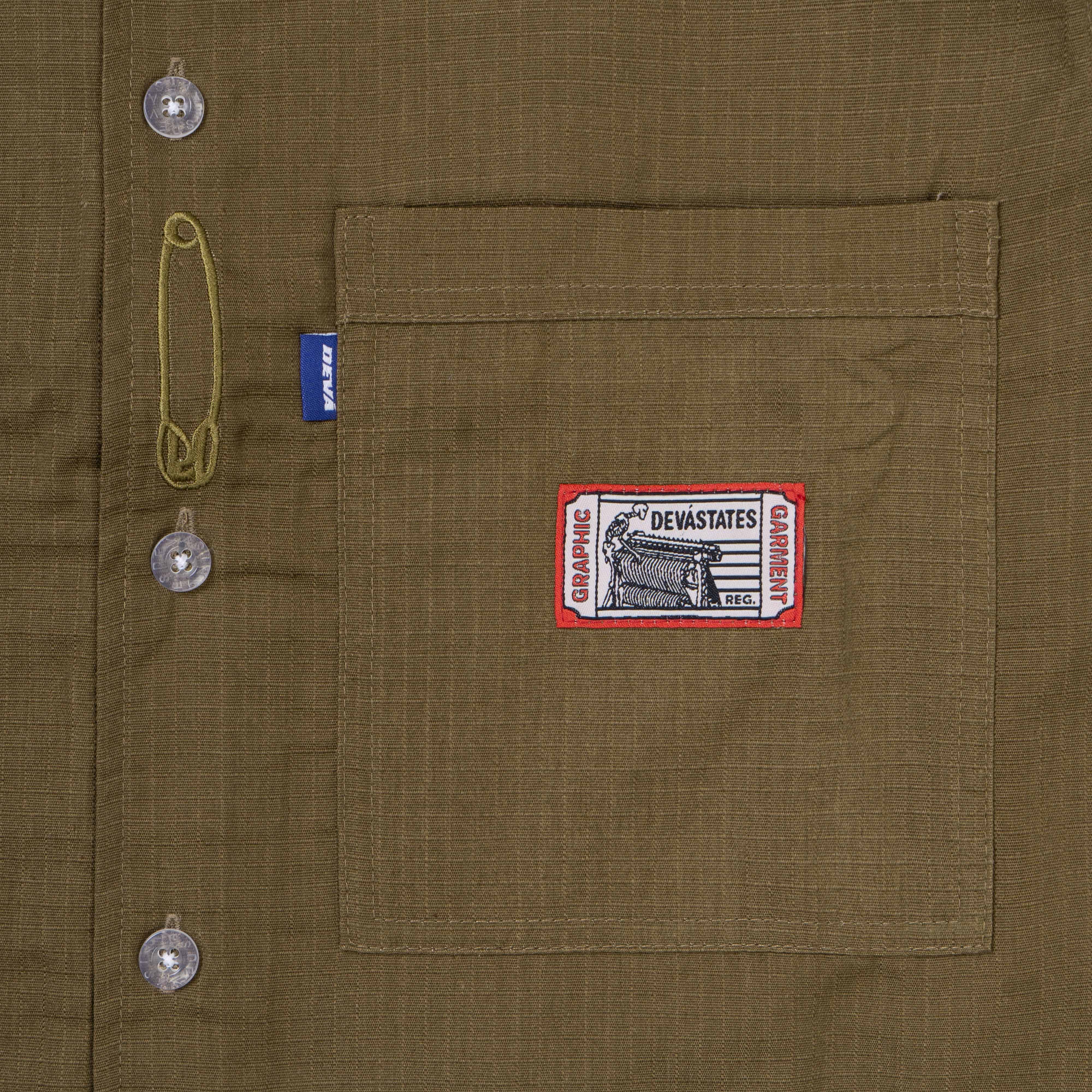 CHAIN Field Overshirt [Olive Green]