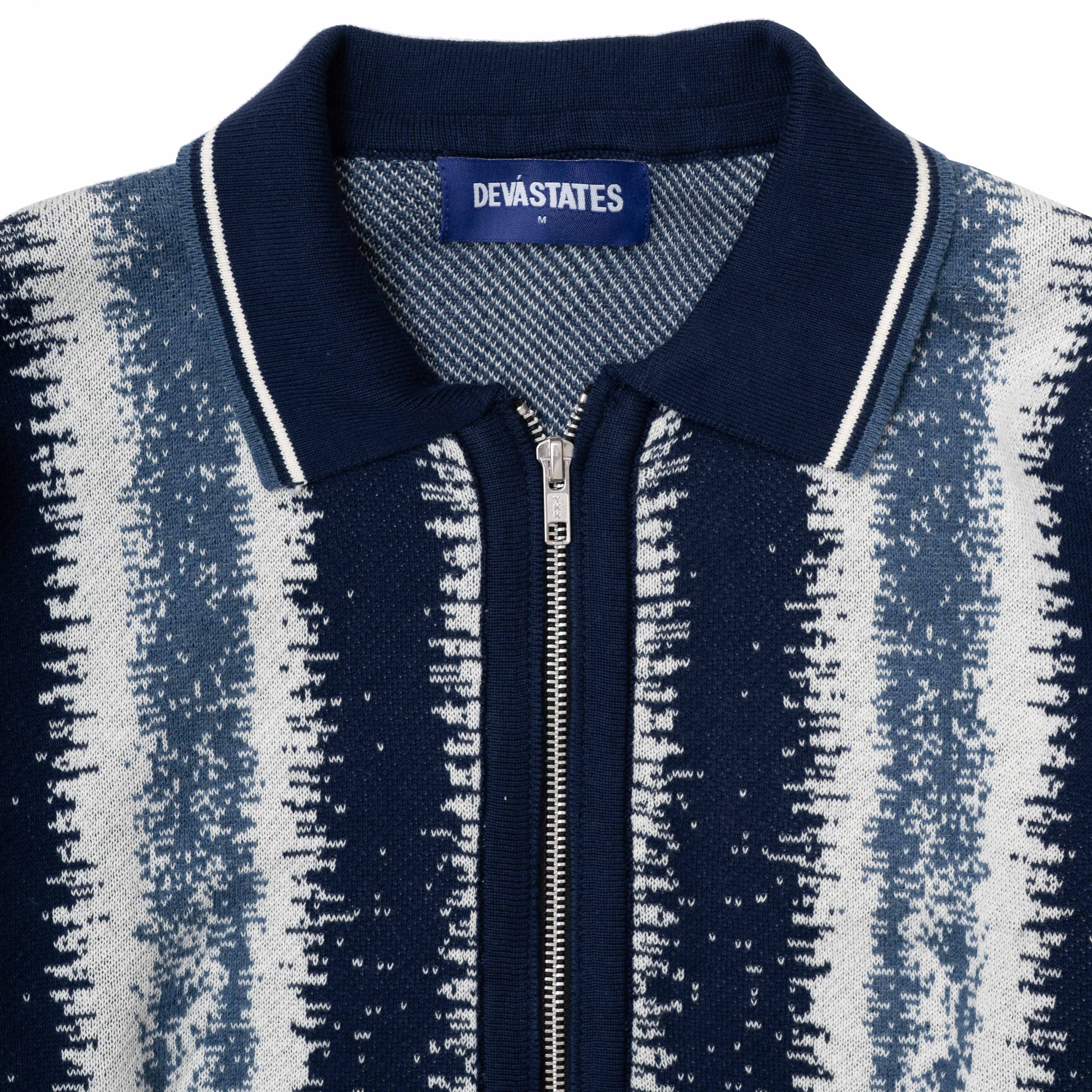 IKAT LS Zip-Up Polo [Blue]