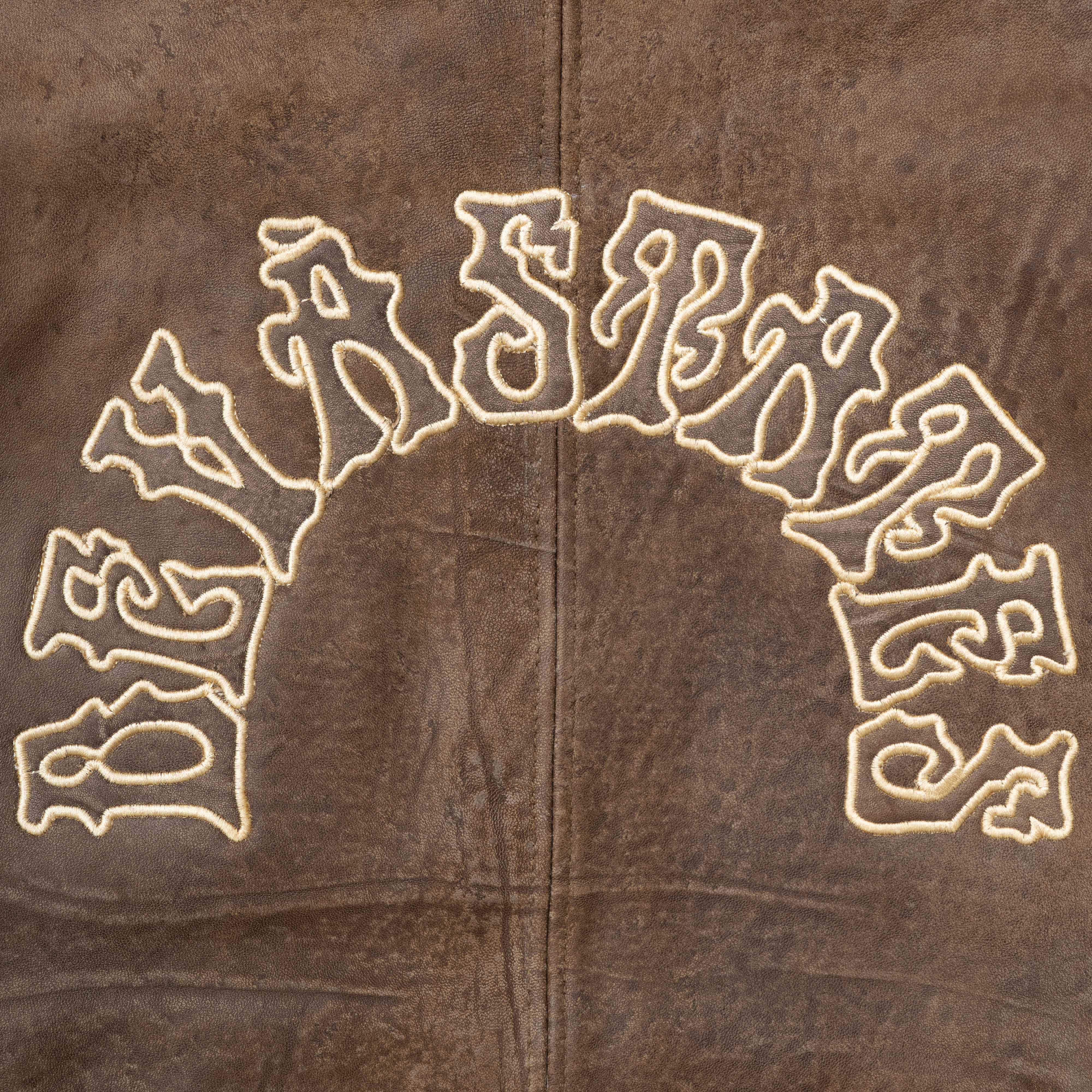 DECREE Leather Stadium Jacket [Brown]