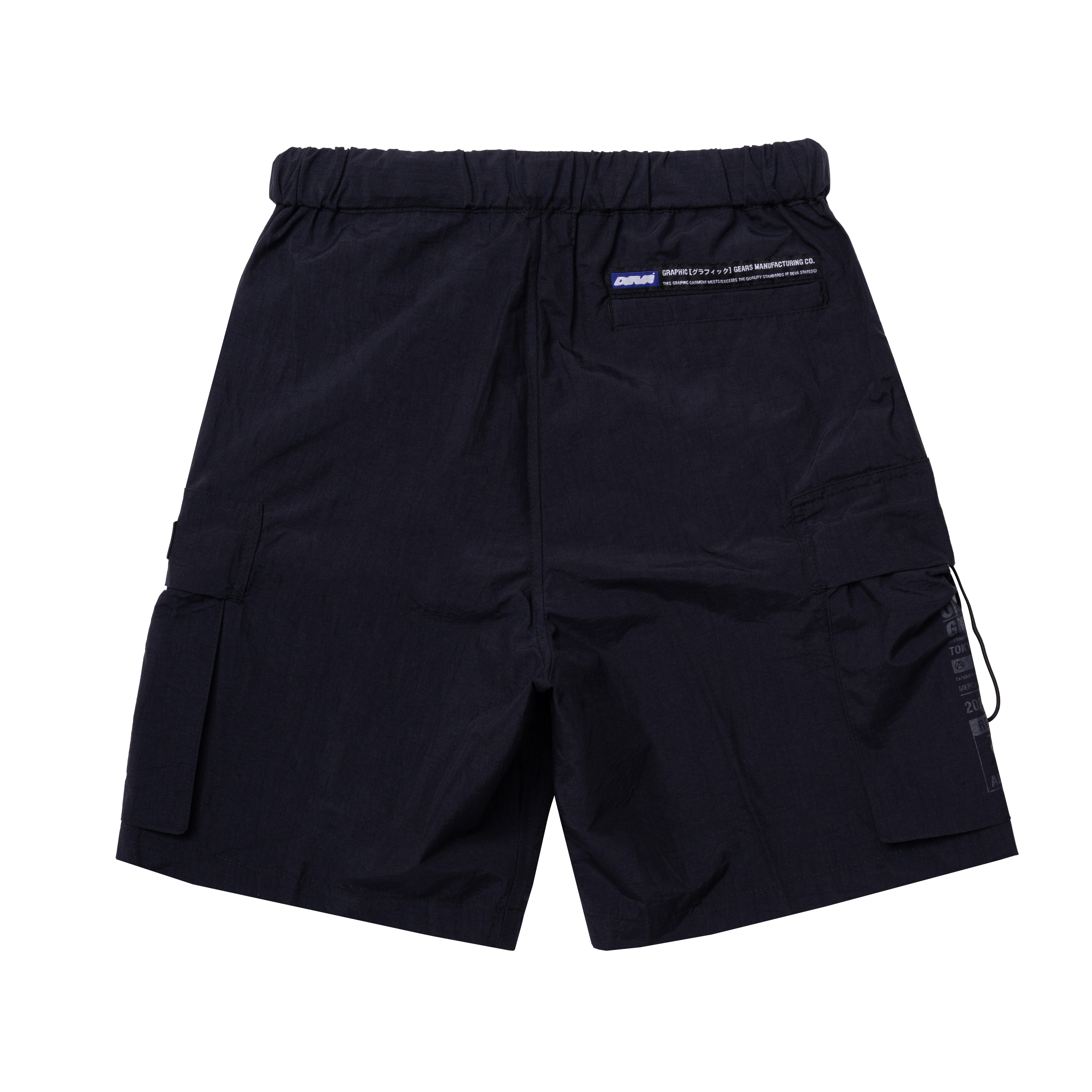 DEVÁ/OLLIE/GRIND CARGO NYLON SHORTS [Black]