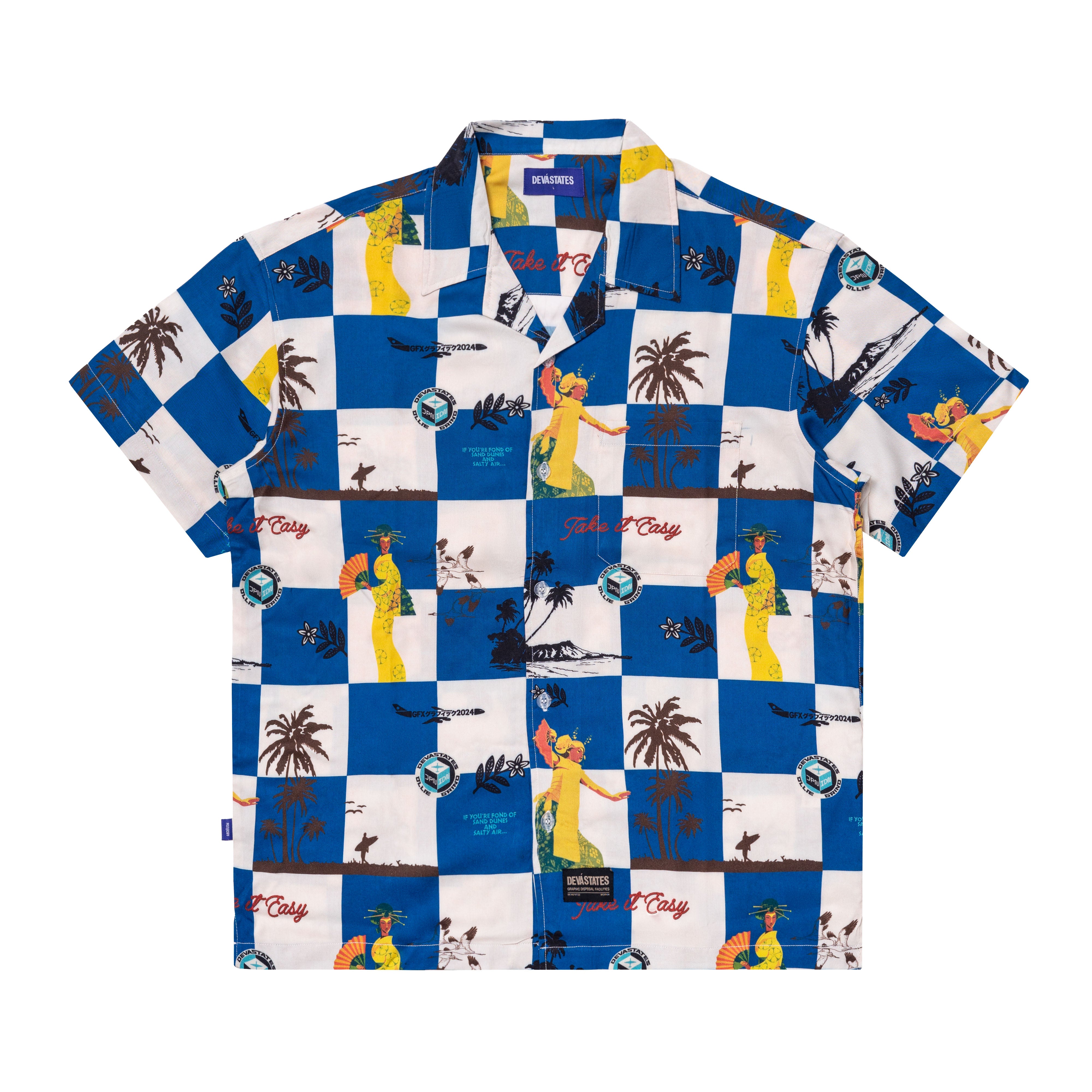 DEVÁ/OLLIE/GRIND Souvenir Shirt [Blue/Multi]